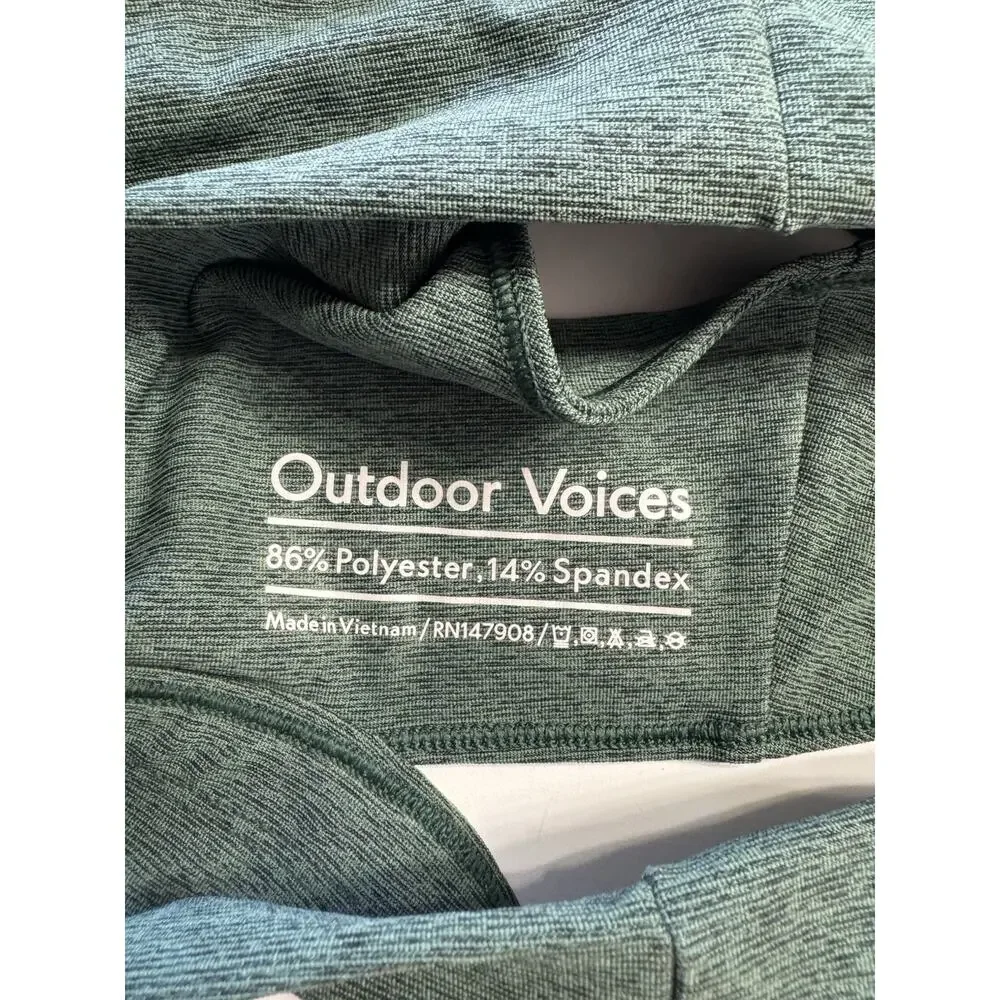 OUTDOOR VOICES Heather Green Slashback Crop Top High Neck Women's Medium - Picture 3 of 6